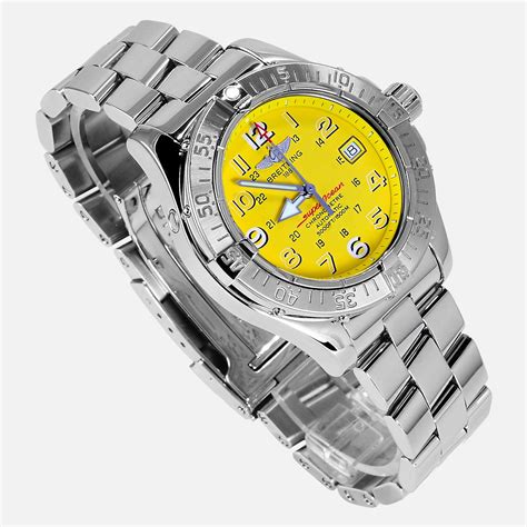 Breitling Superocean II Automatic Yellow Dial Men's Watch 